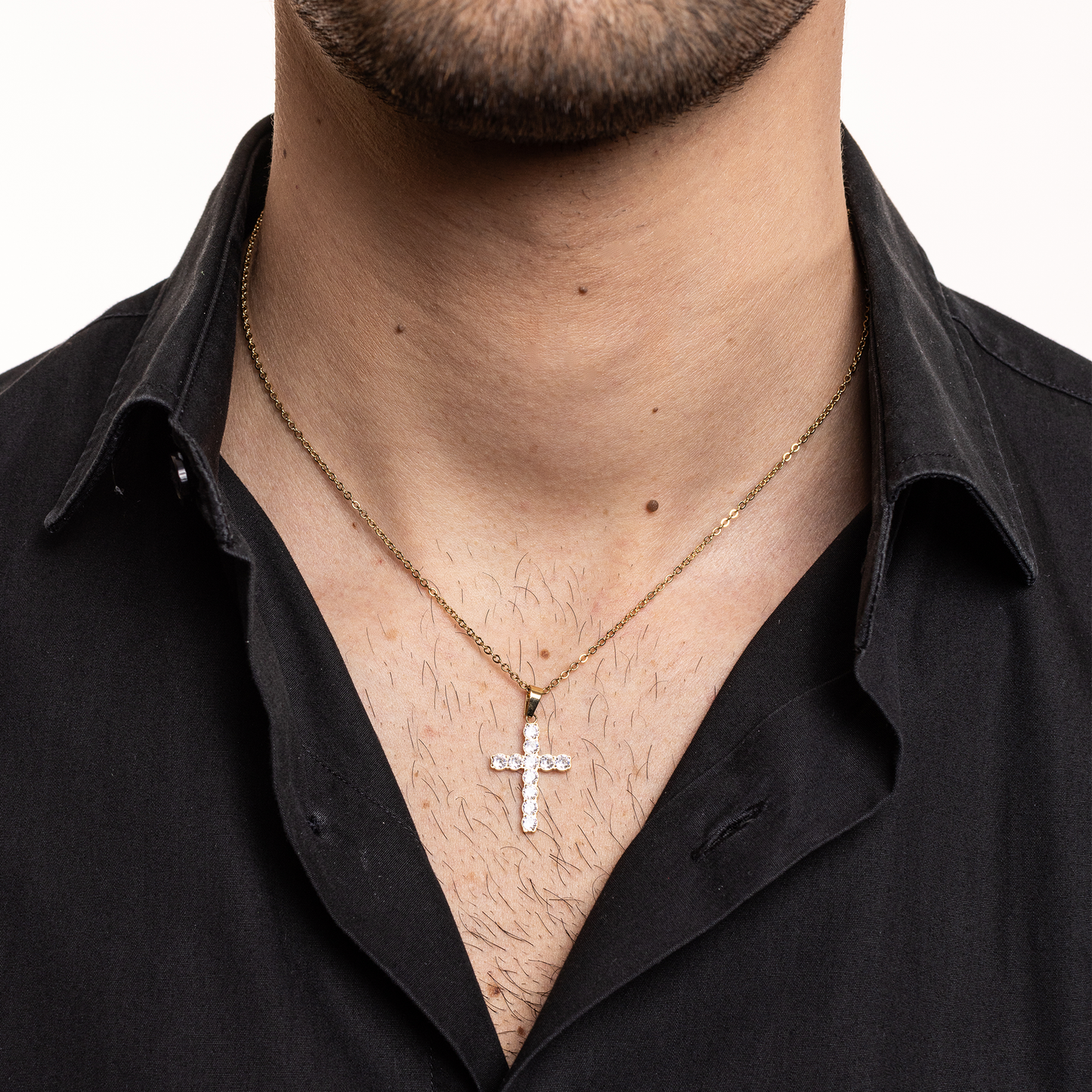 Collana Croce Piccola pvd dorato - Faith - #BrandGioielli