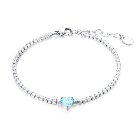 Bracciale Tennis con Cristallo a Cuore - Attimi - #BrandGioielli