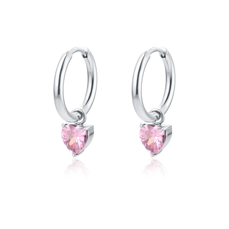 Orecchini Cerchio con Cristallo a Cuore - Attimi - #BrandGioielli