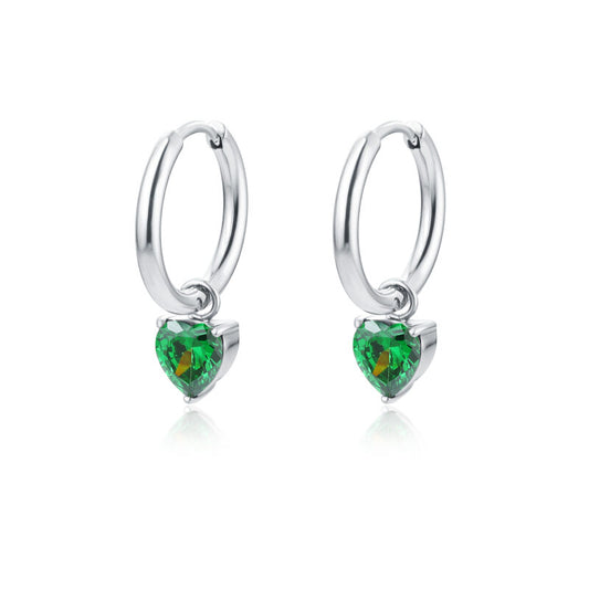 Orecchini Cerchio con Cristallo a Cuore - Attimi - #BrandGioielli