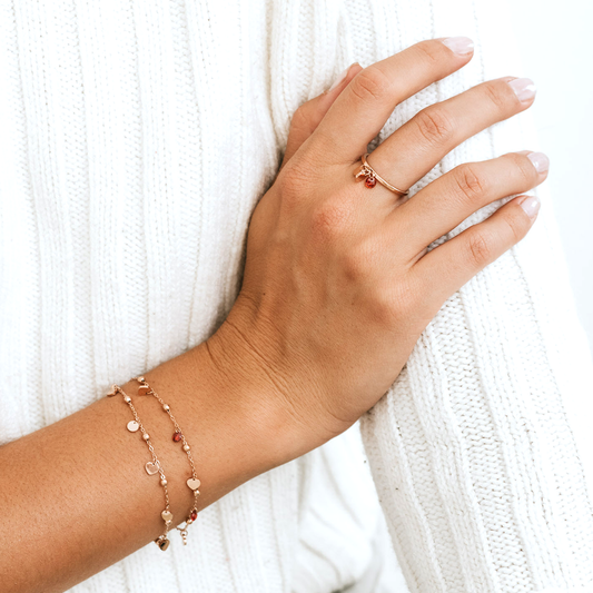 Bracciale Cuori Rosè e Cristalli Rossi - Most - #BrandGioielli