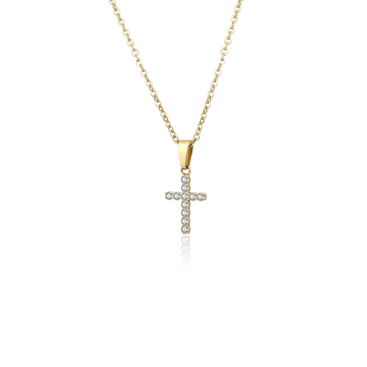 Collana Croce Piccola pvd dorato - Faith - #BrandGioielli