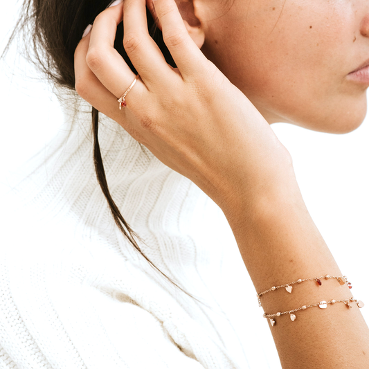 Bracciale Cuori e Piastrine Color Rosè - Most - #BrandGioielli