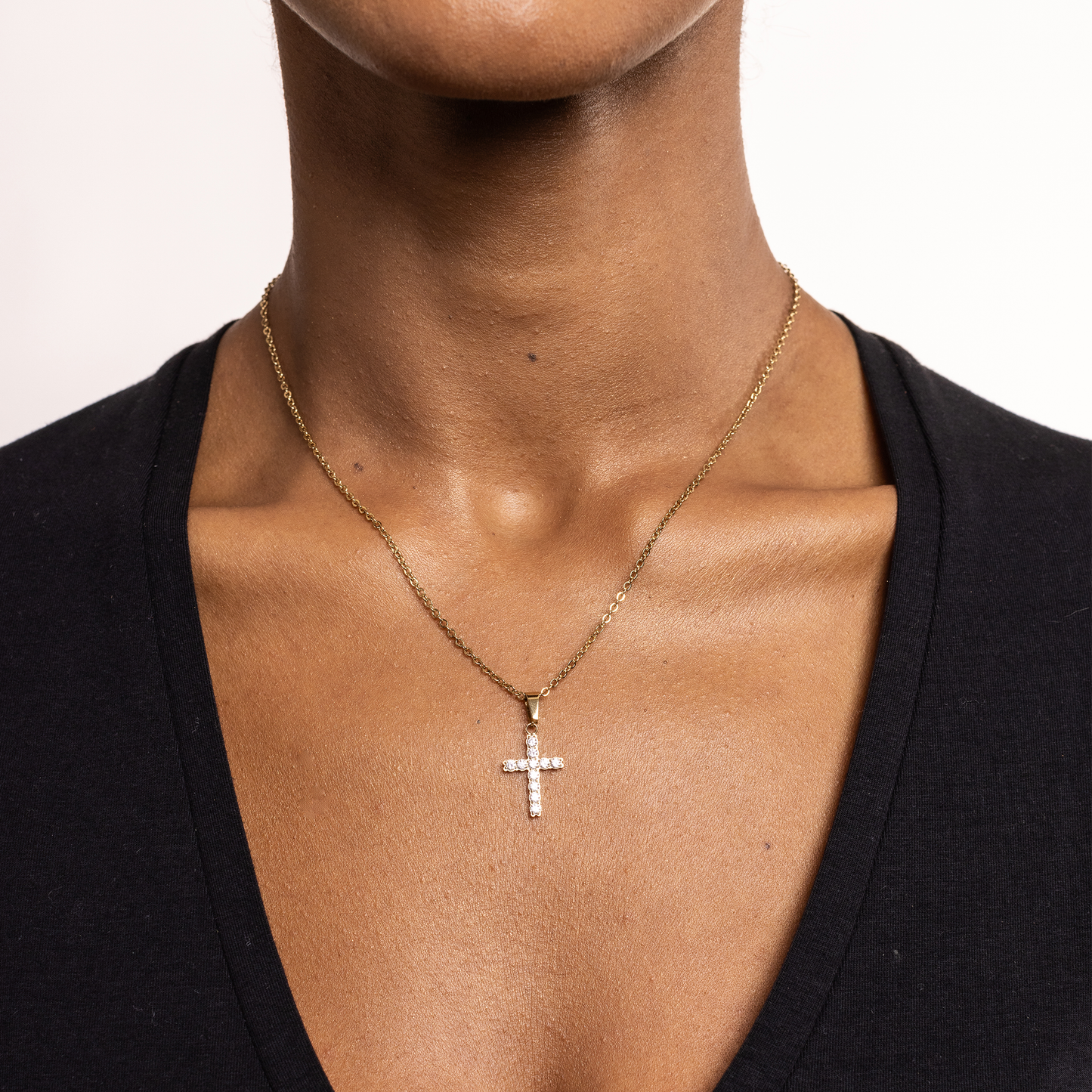 Collana Croce Piccola pvd dorato - Faith - #BrandGioielli