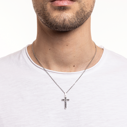 Collana Croce Cristalli Quadrati - Metropolis – #BrandGioielli