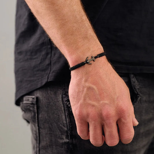 Bracciale Ancora - Sailbrace - Acciaio PVD Nero