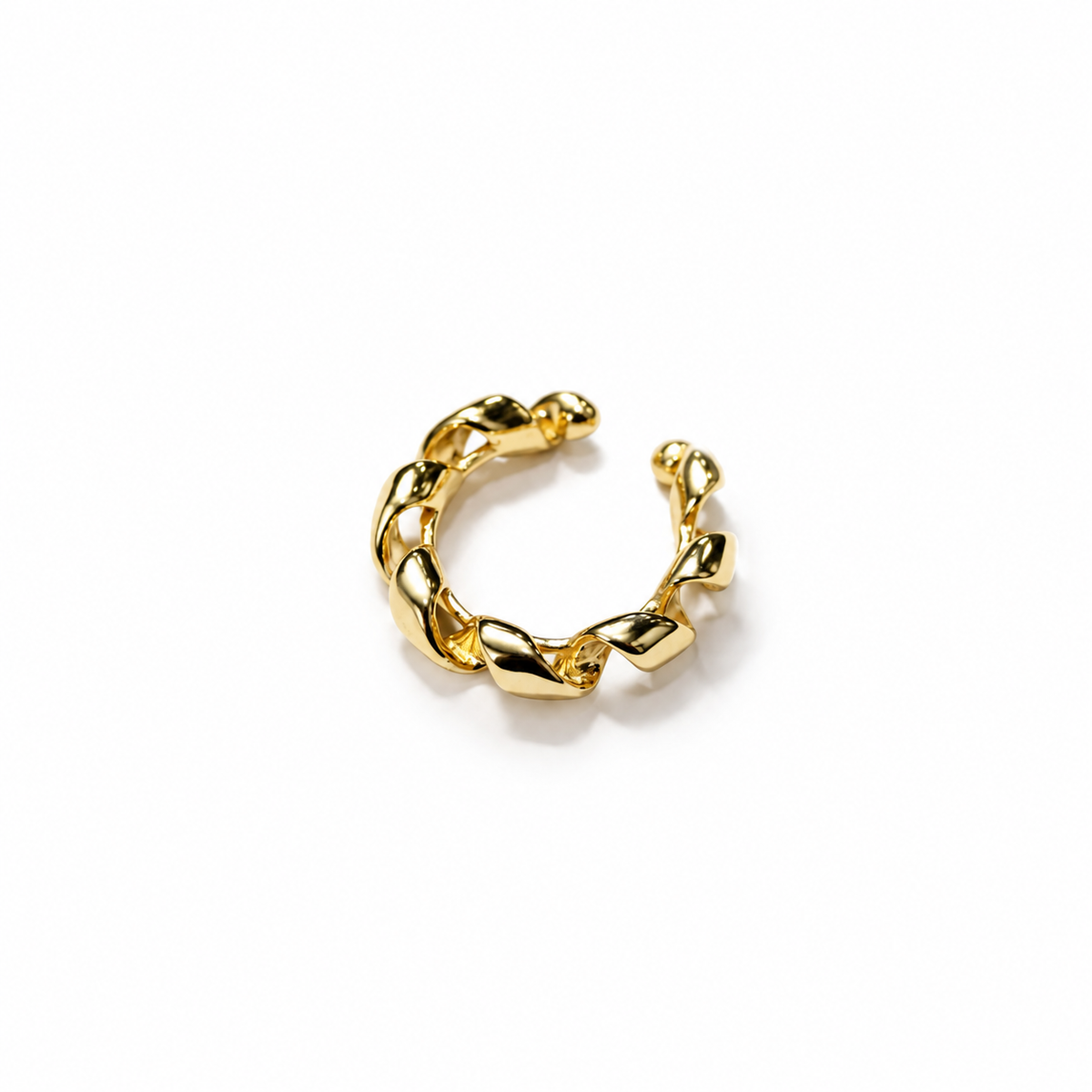 Orecchino Ear Cuff Torchon in Acciaio Placcato Oro