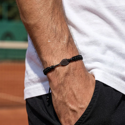 Bracciale Racchetta Tennis - Sailbrace - Acciaio PVD Nero