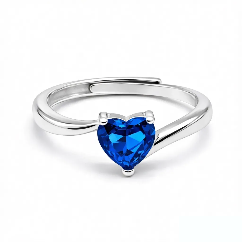 Anello Solitario Love Blu in Argento 925