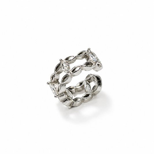 Orecchino Ear Cuff Marquise in Acciaio