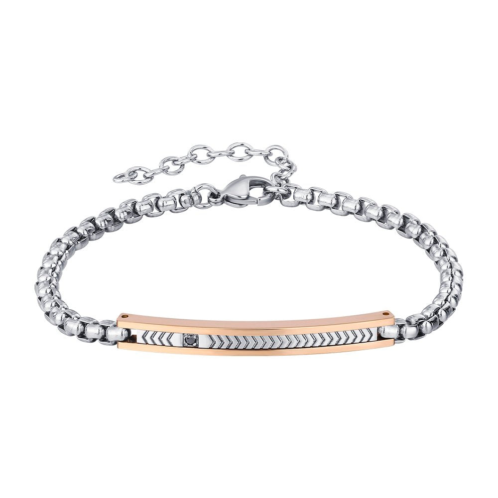 Bracciale FOR YOU Jewels - MAN STEEL – Acciaio/Oro Rosa