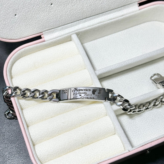 Bracciale Nascita in Acciaio Personalizzabile