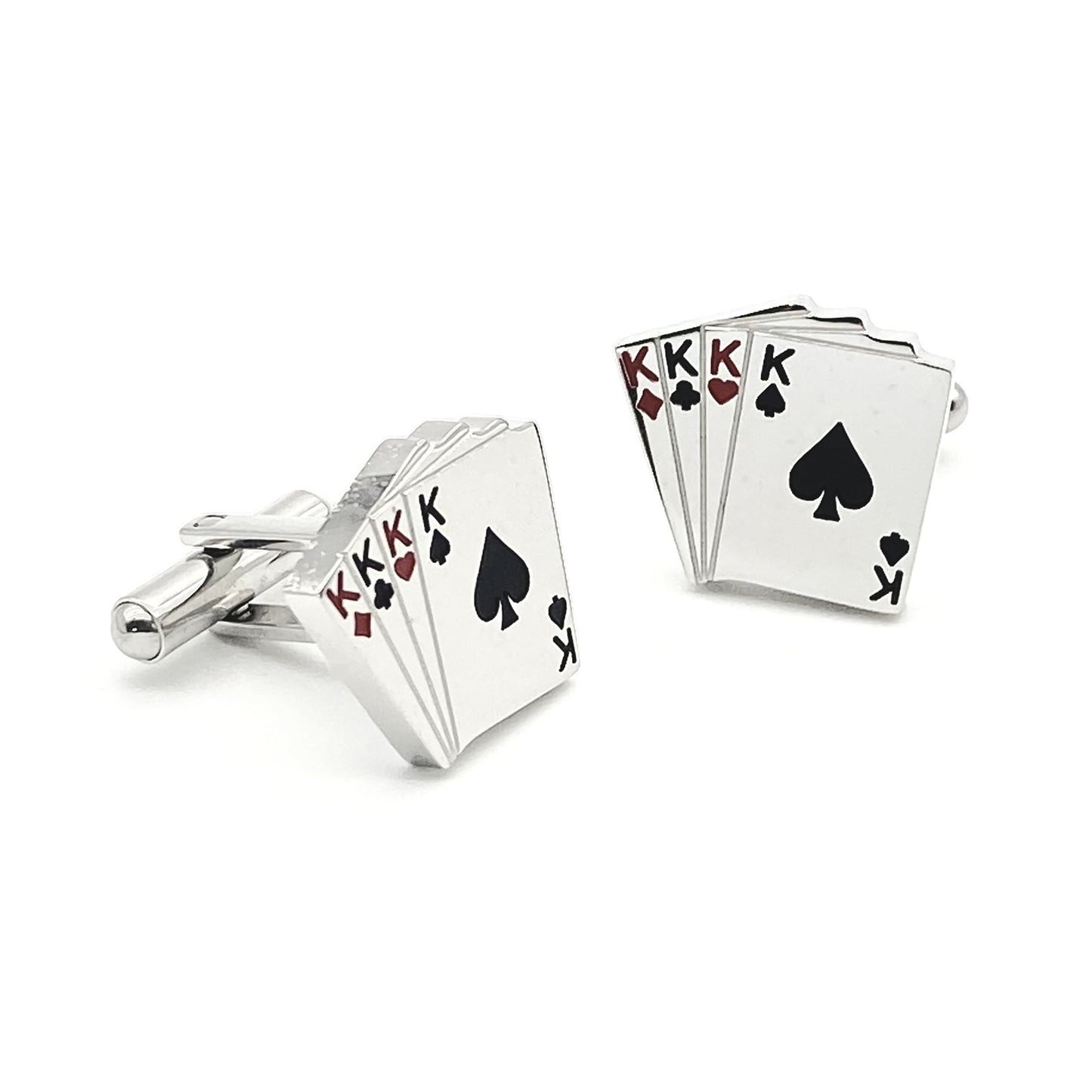 Gemelli Uomo in Acciaio Poker di K con finitura Lucida