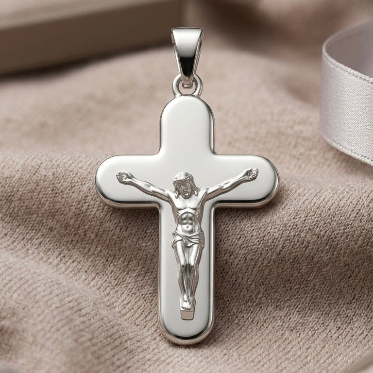 Pendente Croce con Cristo in Argento 925
