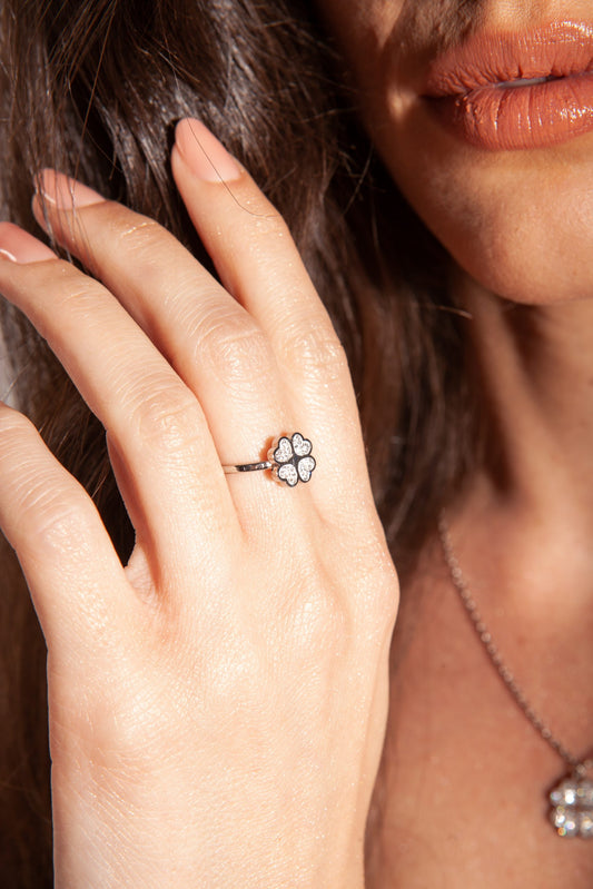 Anello Quadrifoglio Regolabile - Shine - #BrandGioielli