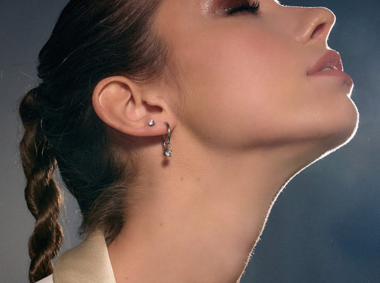 Orecchini Cerchio con Cristallo Pendente - Crystal - #BrandGioielli