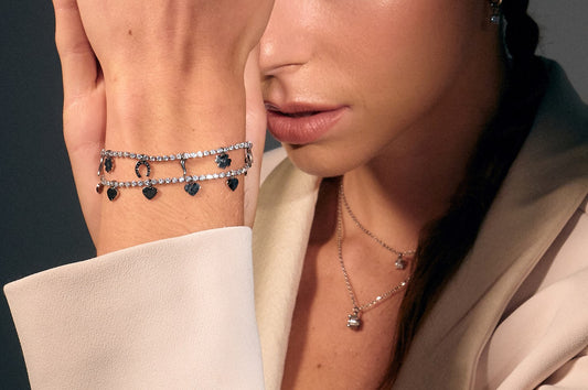Bracciale Tennis Cuori Pendenti - Crystal - #BrandGioielli