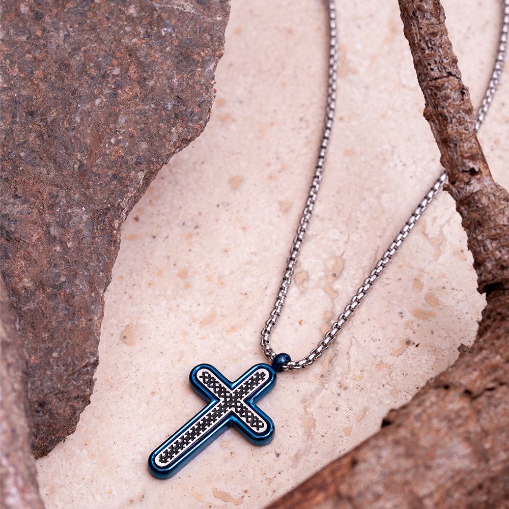 Collana FOR YOU Jewels - MAN STEEL – Croce Blu