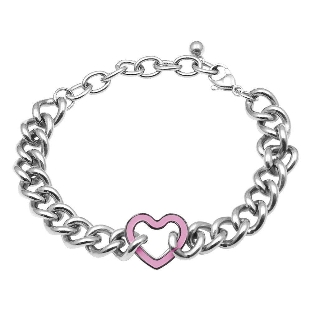 Bracciale Donna a Catena FOR YOU Jewels Magic Colors - Cuore Rosa