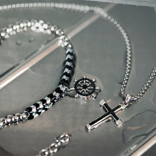 Collana FOR YOU Jewels - MAN925 – Croce Zirconi Neri