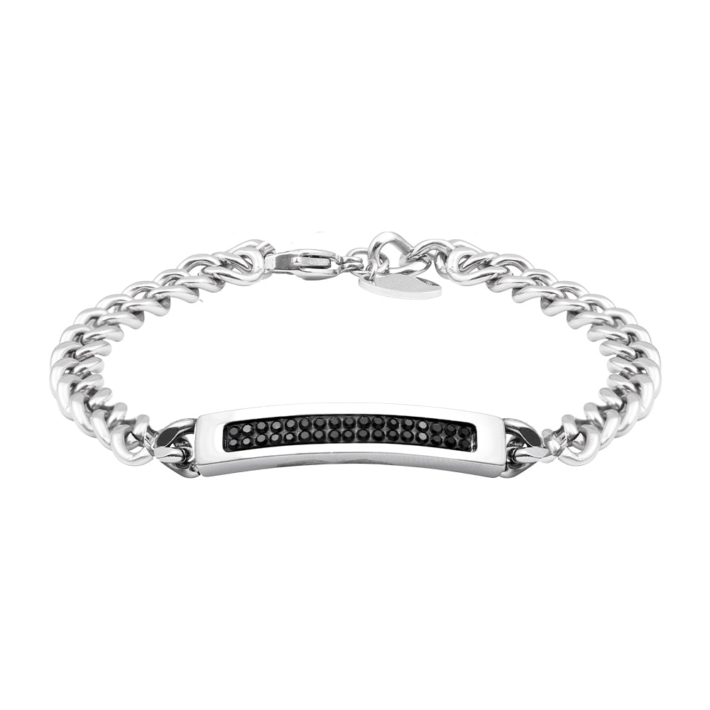 Bracciale FOR YOU Jewels - NO LIMITS – Acciaio con IP Nero e Cristalli