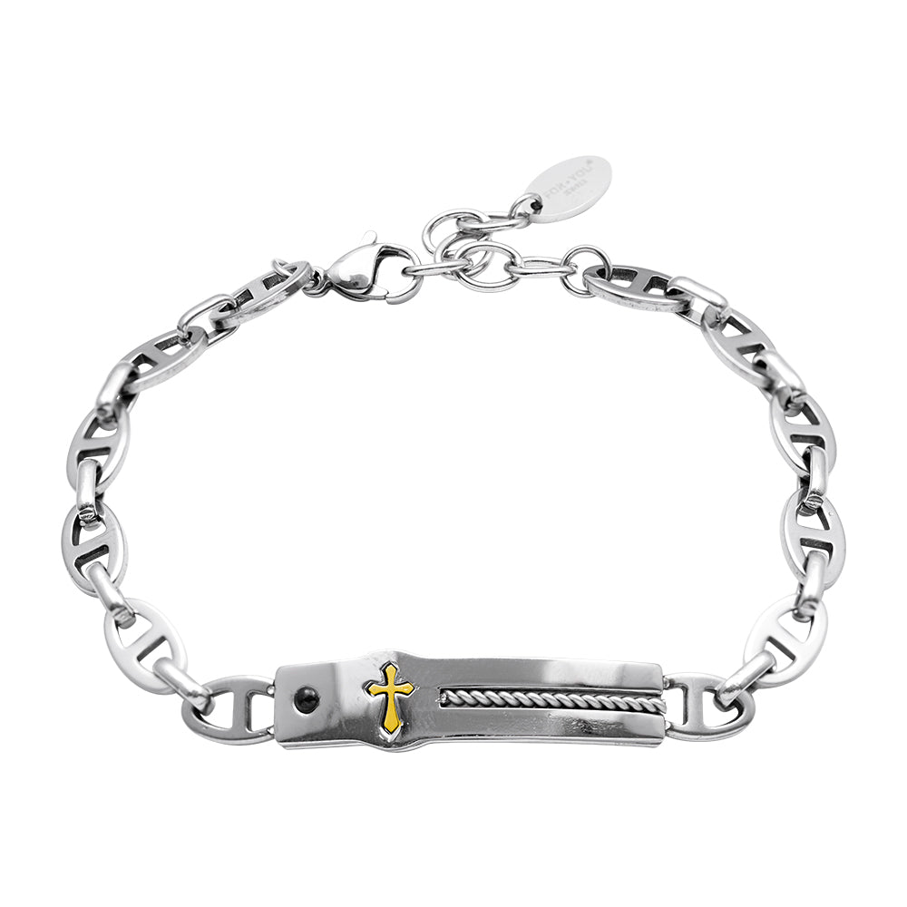 Bracciale FOR YOU Jewels - NO LIMITS – Acciaio con IP Nero e Oro