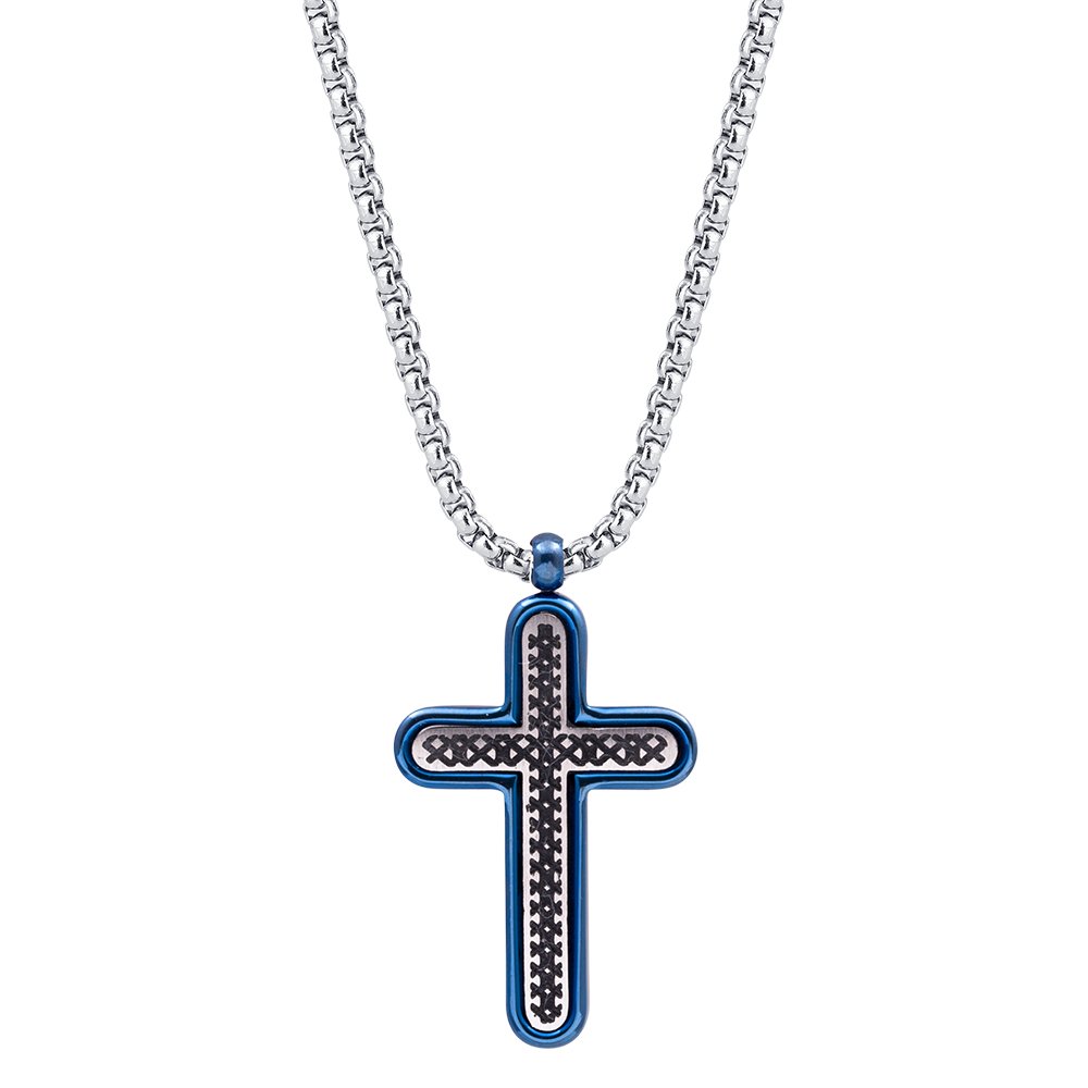 Collana FOR YOU Jewels - MAN STEEL – Croce Blu