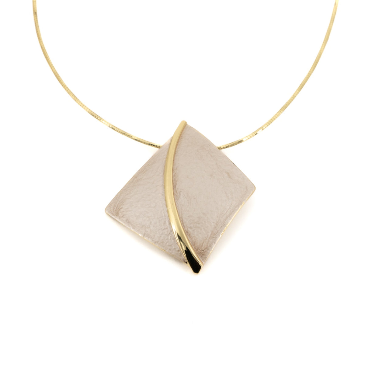 Collana filo semi rigido corto con rombo stilizzato - KLK Gioielli