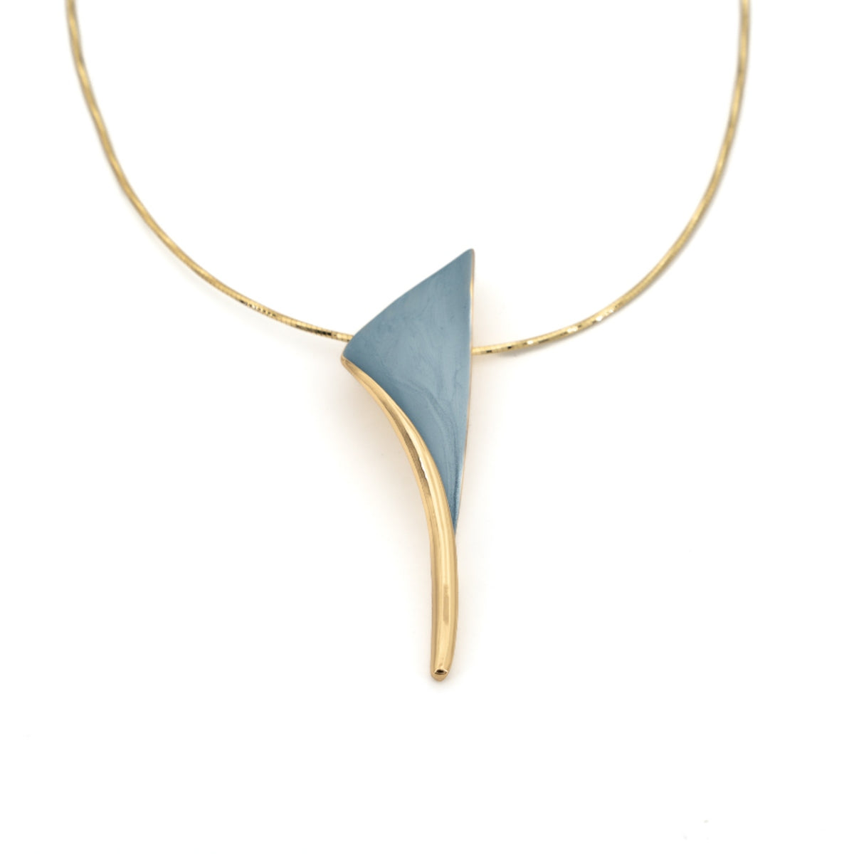 Collana filo semi rigido corto con petalo - KLK Gioielli