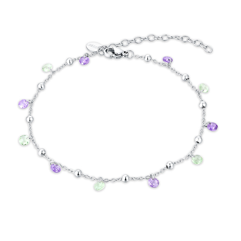 Cavigliera Cristalli Viola e Verdi - Calypso - #BrandGioielli