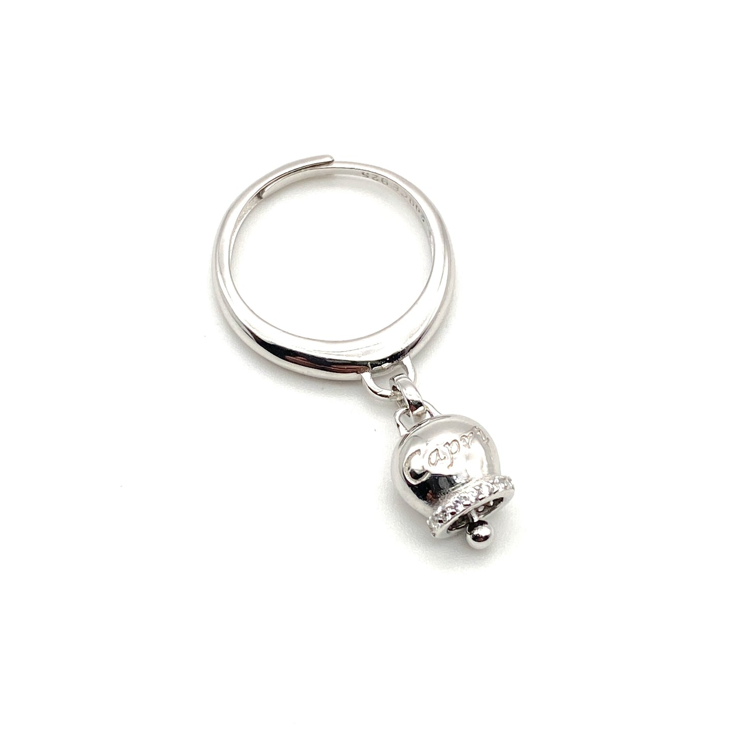 Anello Campanella di Capri con Zirconi Bianchi in Argento 925 Rodiato Bloom Oro Gioielleria