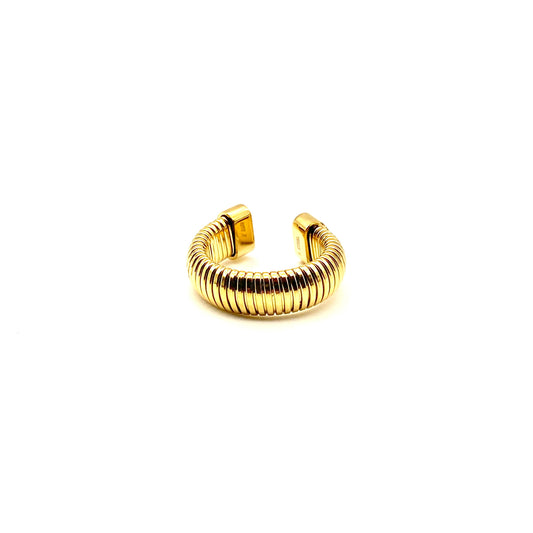 Anello Donna in Acciaio mod. Snake Bombato Bloom Oro Gioielleria