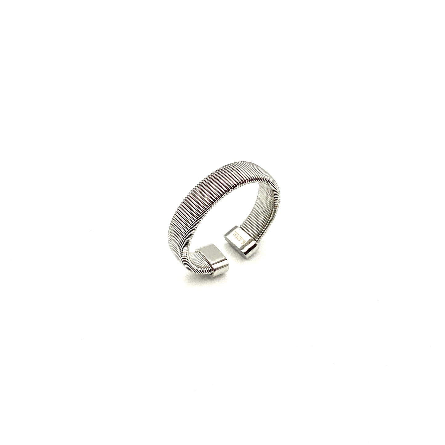 Anello Donna in Acciaio mod. Snake Piatto Bloom Oro Gioielleria