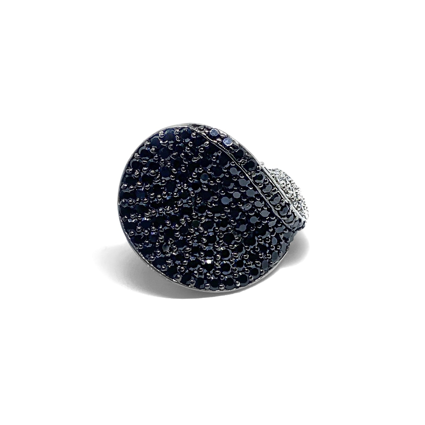 Anello Foglia con Zirconi in Argento 925 Rodiato Bloom Oro Gioielleria