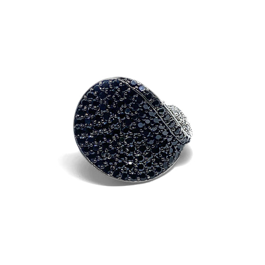 Anello Foglia con Zirconi in Argento 925 Rodiato Bloom Oro Gioielleria