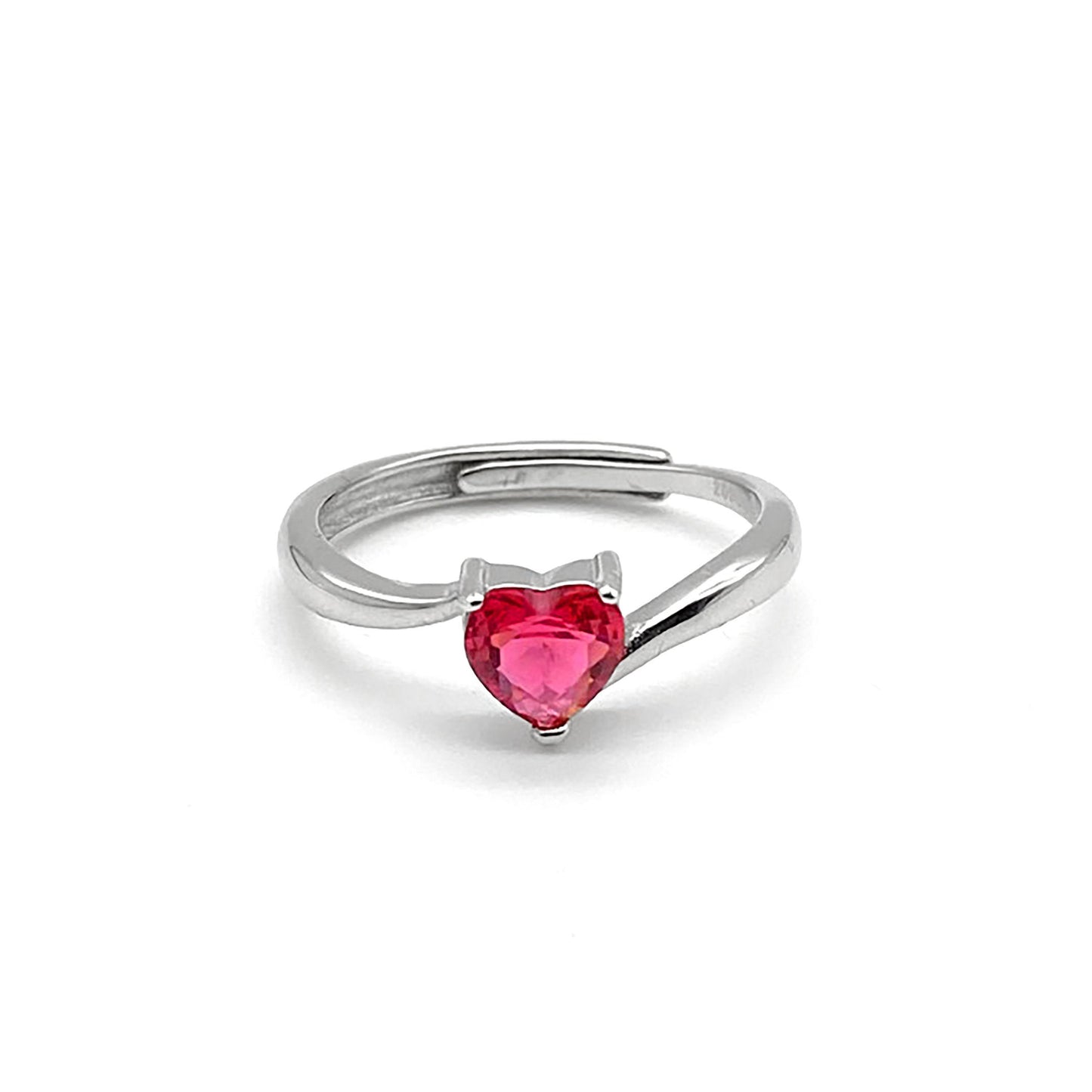 Anello Solitario Love Rosso in Argento 925 Rodiato Bloom Oro Gioielleria