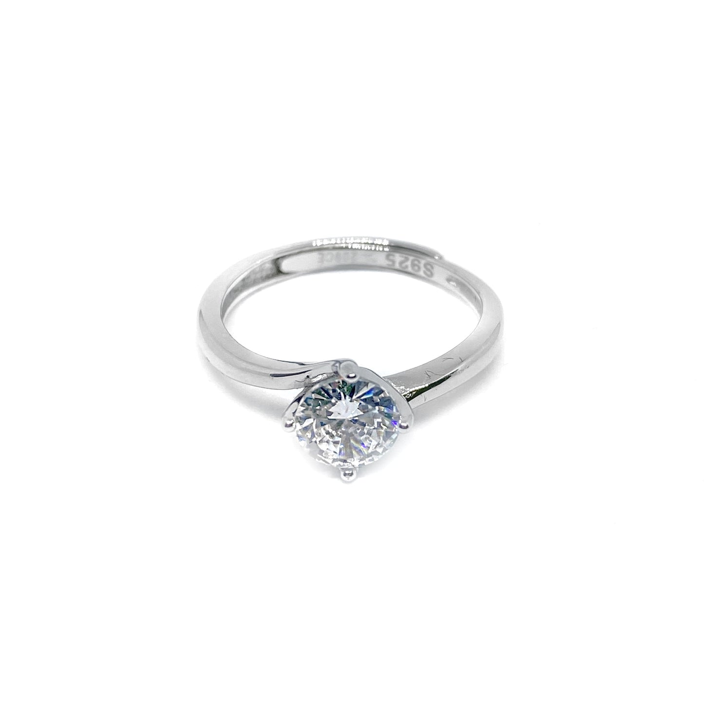 Anello Solitario Regolabile da 5mm in Argento 925 Rodiato Bloom Oro Gioielleria