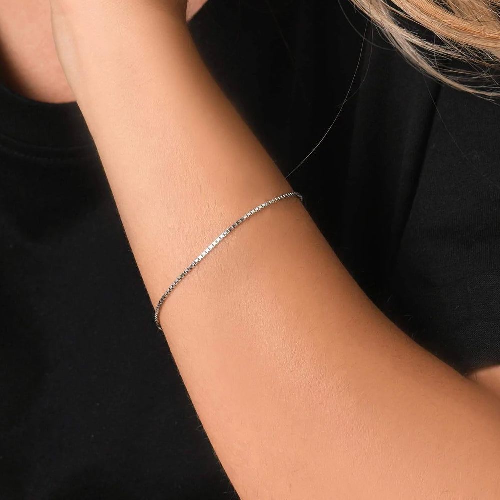 Bracciale Basic Infinity mod. Veneziana Diamantata in Argento 925 Rodiata Bloom Oro Gioielleria