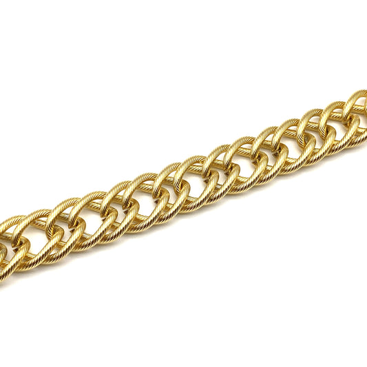 Bracciale Donna in Acciaio Dorato a Catena Martellata Bloom Oro Gioielleria