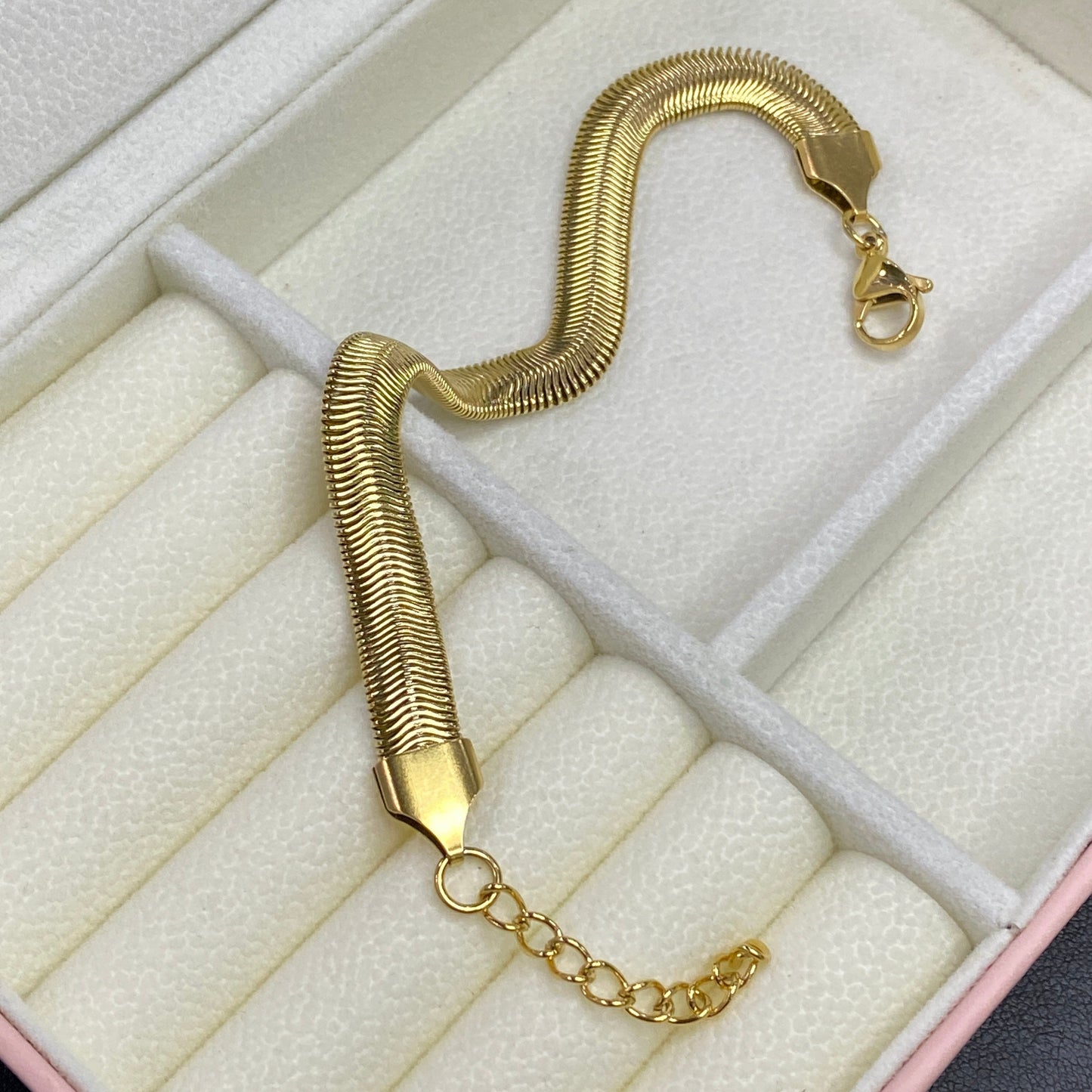 Bracciale Donna mod. Snake Bombata in Acciaio Bloom Oro Gioielleria