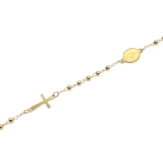 Bracciale Rosario in Acciaio Placcato Oro 18k Bloom Oro Gioielleria