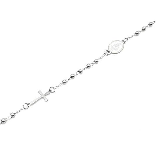 Bracciale Rosario in Acciaio Silver Bloom Oro Gioielleria