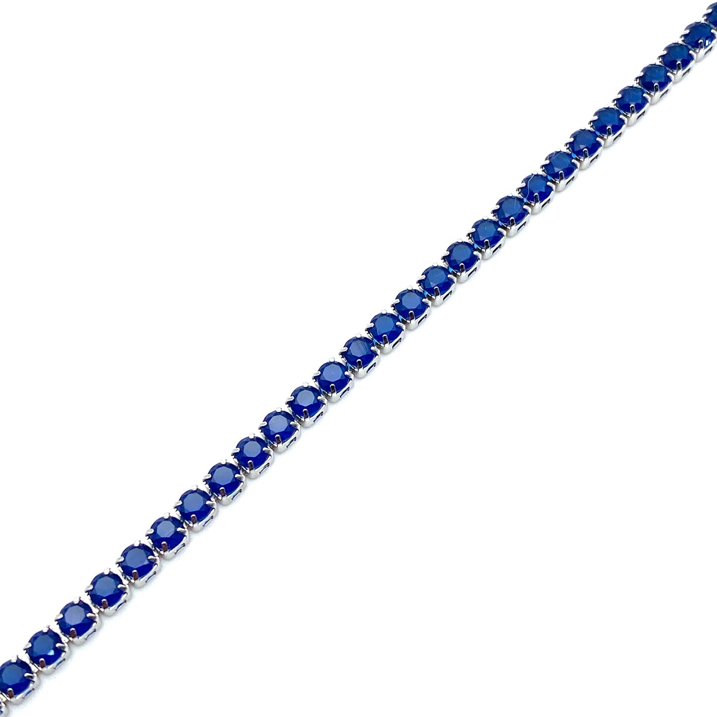 Bracciale Tennis 2,5mm Unisex in Acciaio con Zirconi Blu Bloom Oro Gioielleria