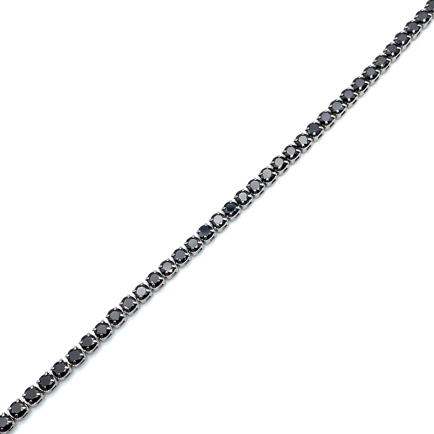 Bracciale Tennis 2,5mm Unisex in Acciaio con Zirconi Neri Bloom Oro Gioielleria