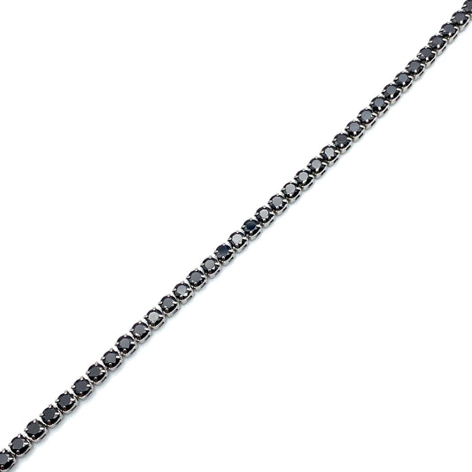 Bracciale Tennis 2,5mm Unisex in Acciaio con Zirconi Neri Bloom Oro Gioielleria