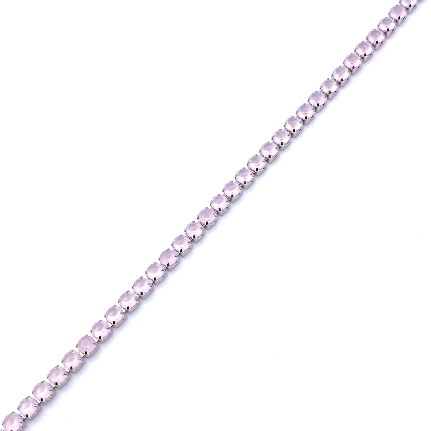 Bracciale Tennis 2,5mm Unisex in Acciaio con Zirconi Rosa Chiaro Bloom Oro Gioielleria