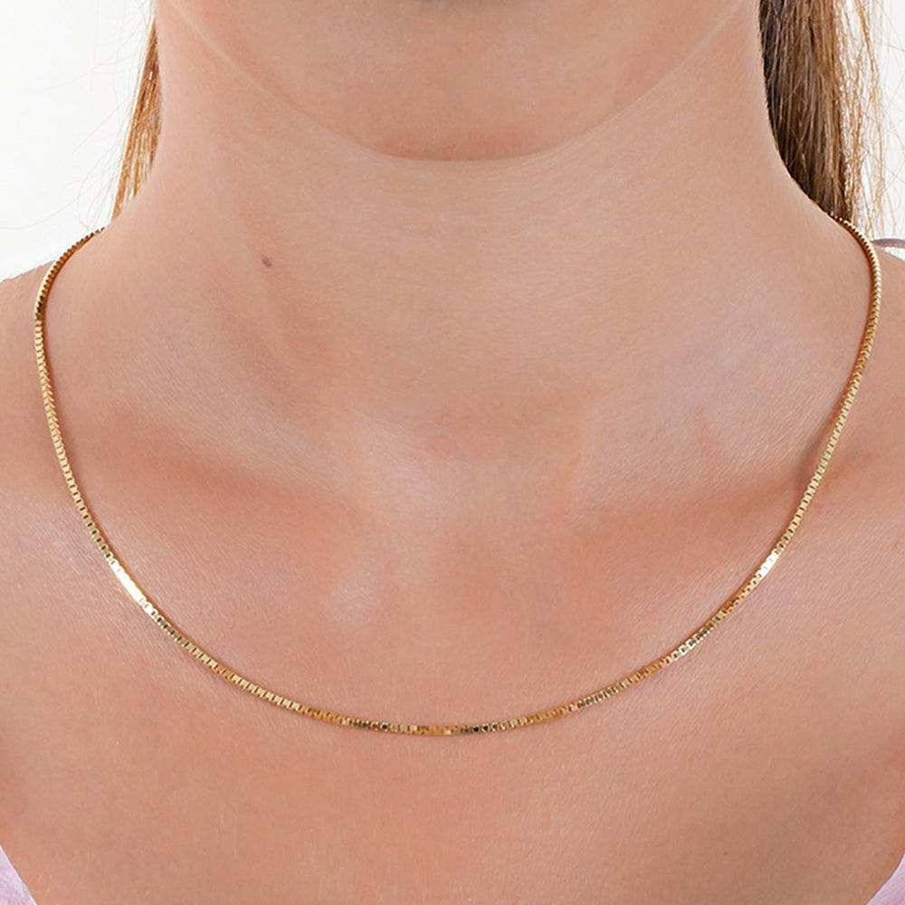 Catena Basic Infinity mod. Veneziana Diamantata Lunghezza 50cm in Argento 925 Placcata Oro 18K Bloom Oro Gioielleria