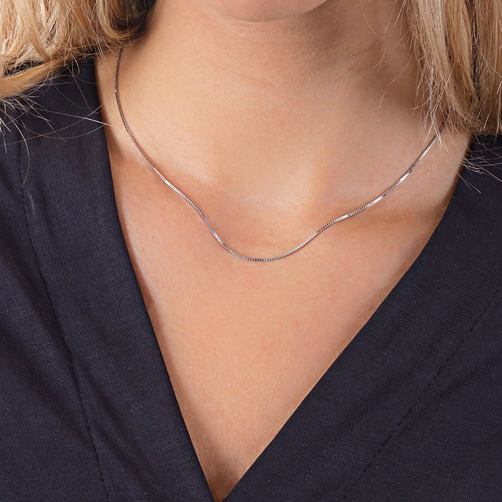 Catena Basic Infinity mod. Veneziana Diamantata Lunghezza 50cm in Argento 925 Rodiata Bloom Oro Gioielleria