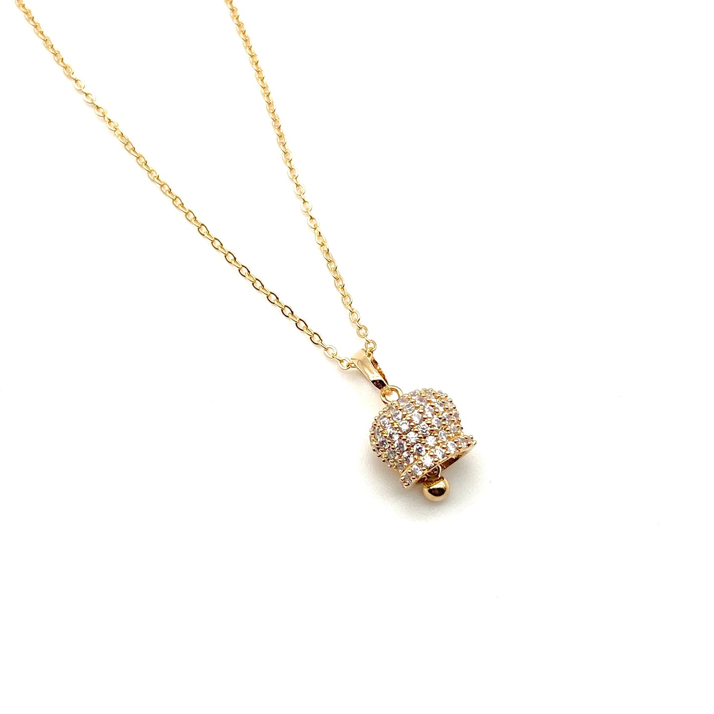 Collana Alessia Martucci con Campanella di Capri con Zirconi Bianchi Placcata Oro 18K Bloom Oro Gioielleria