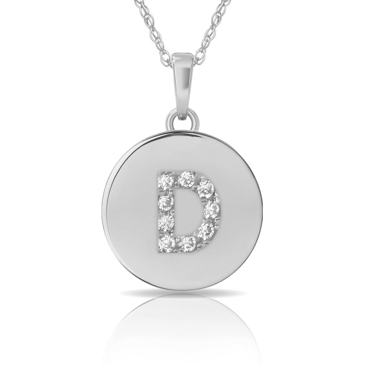 Collana Donna con Letterina Tonda in Argento 925 Rodiato Bloom Oro Gioielleria